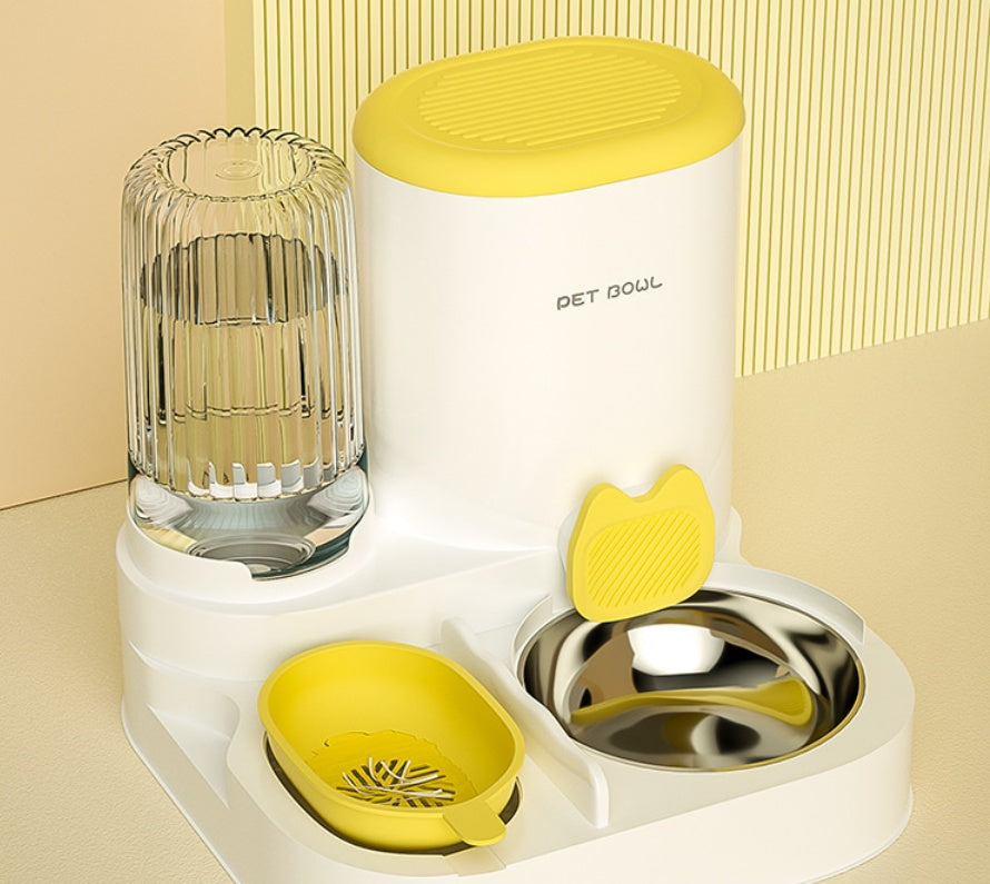 New Model Water And Food Combined Feeding Device For Cats - Automatic Integrated Pet Feeding Set For Cats And Dogs.