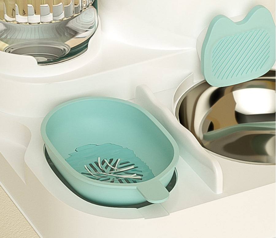 New Model Water And Food Combined Feeding Device For Cats - Automatic Integrated Pet Feeding Set For Cats And Dogs.