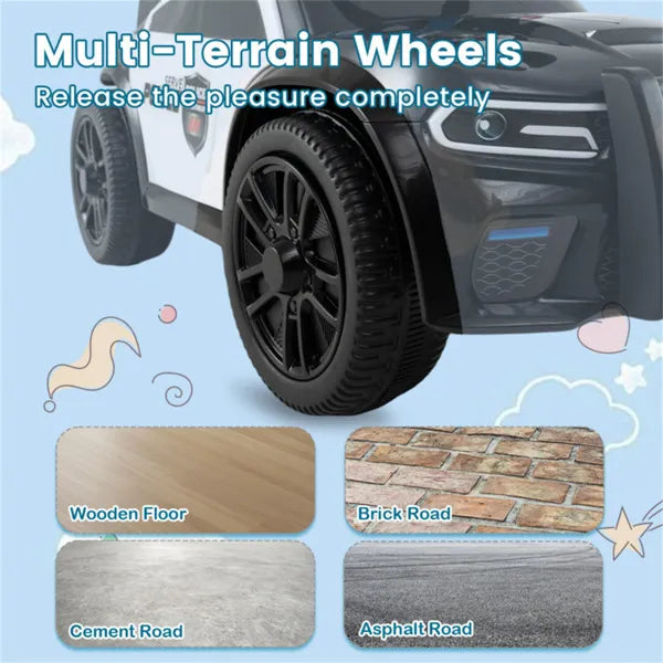 Kids Police Push Car With Flashing Lights & Siren, Perfect Gift For Little Officers 18 Months+