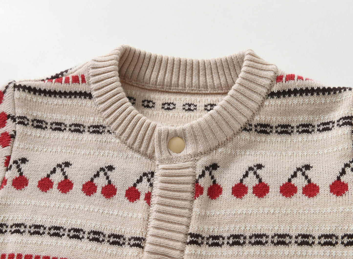 Knitted Jacquard Double-Layer Thickened Baby Romper For FallWinter