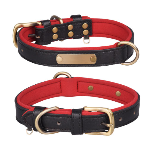 Breathable Dog Collar Retro Leather Dog Leash