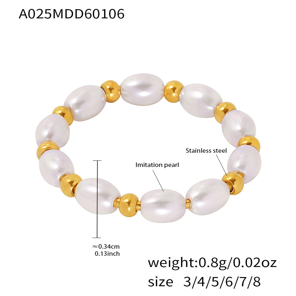 Womens Niche Design Ring With Imitation Pearl And Bead Accents