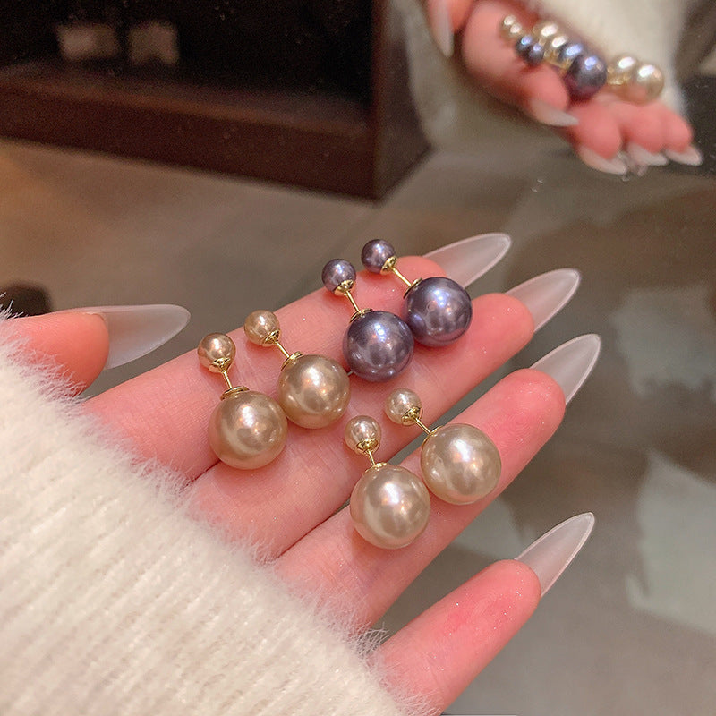 Mens Fashionable Vintage Pearl Stud Earrings