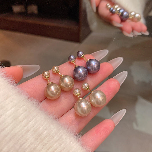 Mens Fashionable Vintage Pearl Stud Earrings