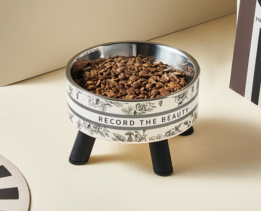 New Product Pet Stainless Steel Feeding Bowl With Neck Protection, High-legged, Anti-slip And Anti-tip Pet Bowl