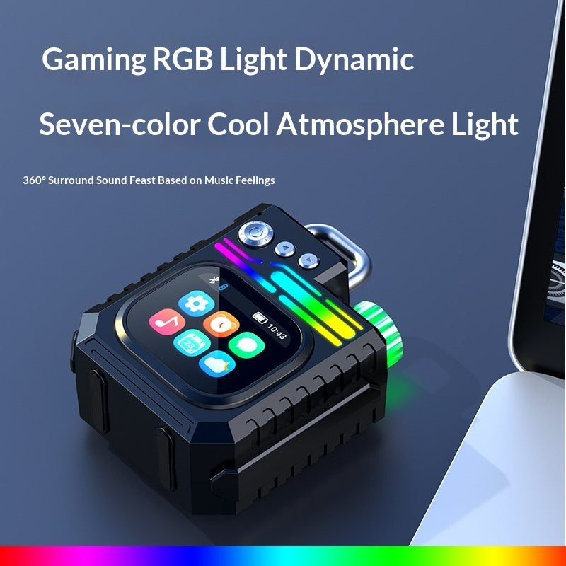 Outdoor Portable Subwoofer Multi-function Color Screen Weather Clock Gift Smart Speaker