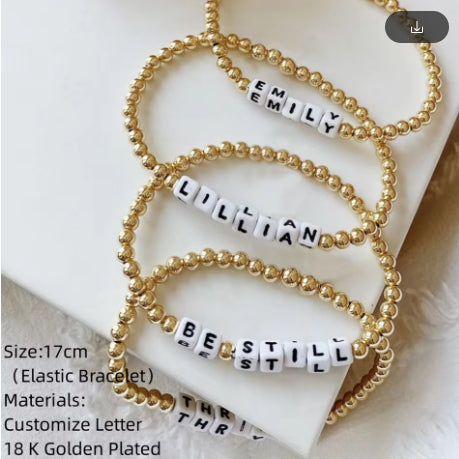Fashion Custom Letter Name Beaded Bracelet