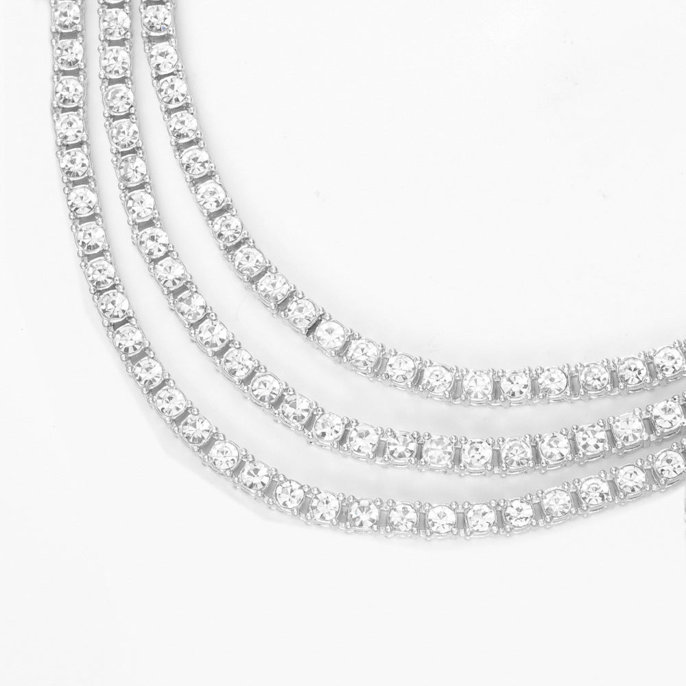 Extended Fully Diamond-encrusted Tennis Chain Bracelet