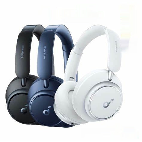 A Pair Of White Plastic Over-ear Headphones