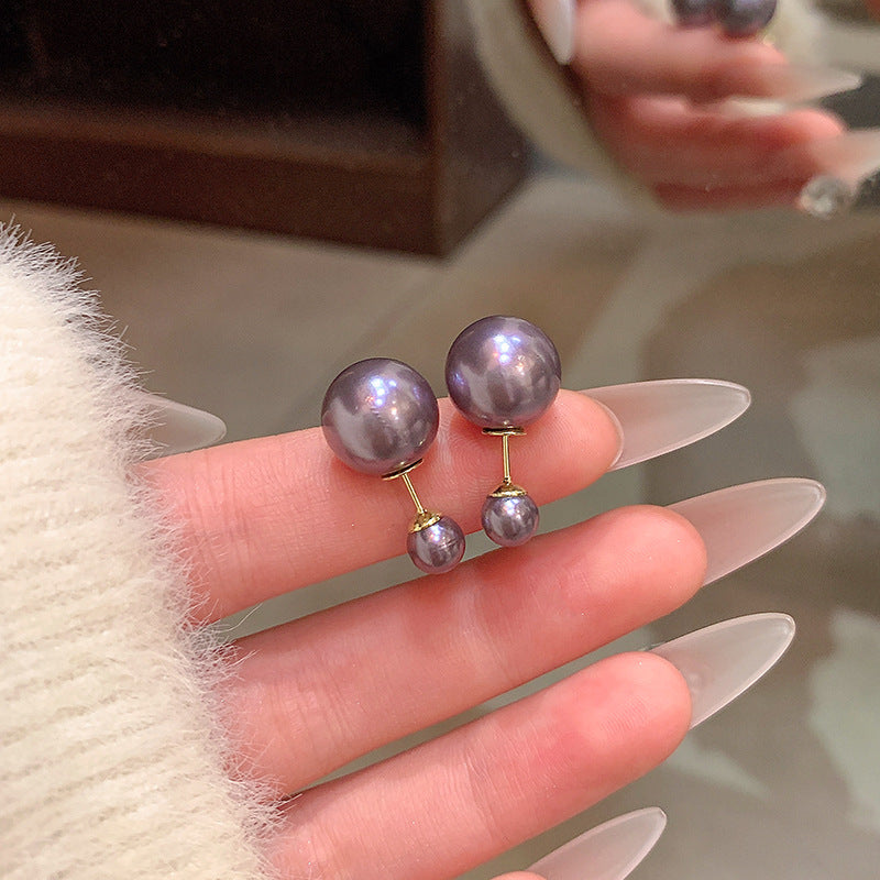 Mens Fashionable Vintage Pearl Stud Earrings