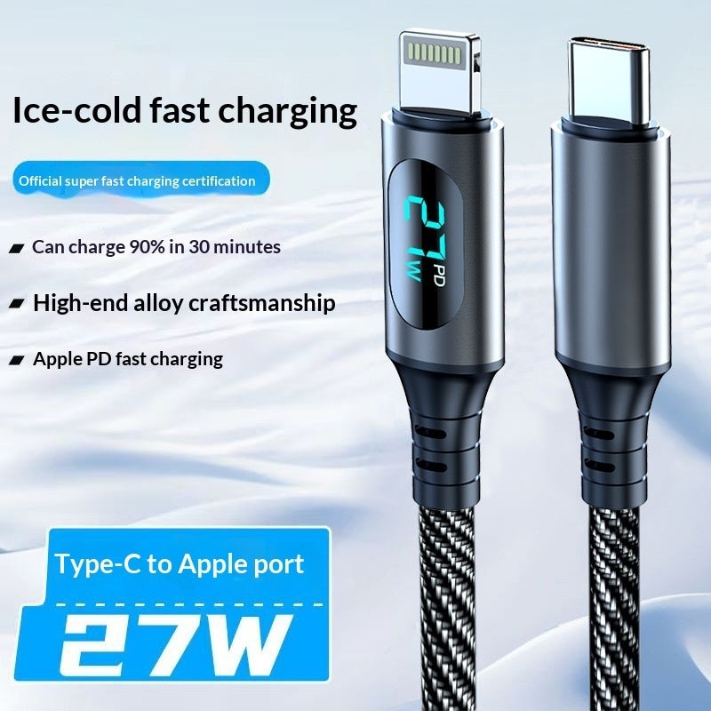 PD Smart Digital Display 3-in-1 Super-Fast Charging Data Cable