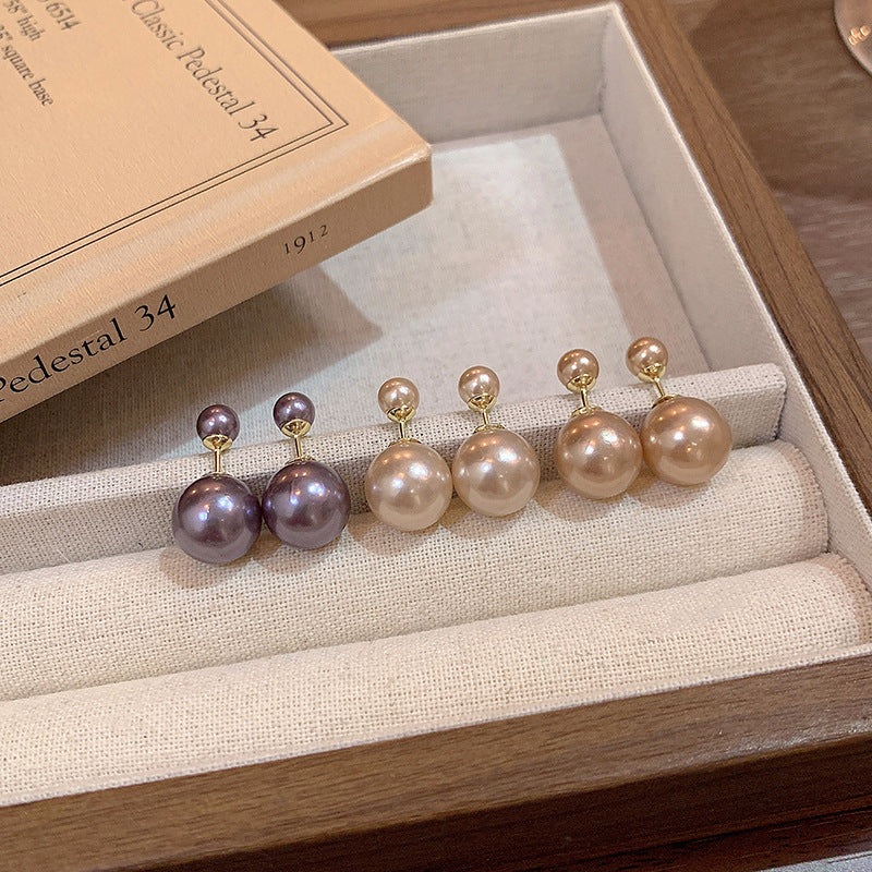 Mens Fashionable Vintage Pearl Stud Earrings