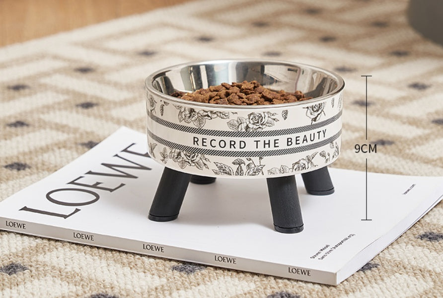 New Product Pet Stainless Steel Feeding Bowl With Neck Protection, High-legged, Anti-slip And Anti-tip Pet Bowl