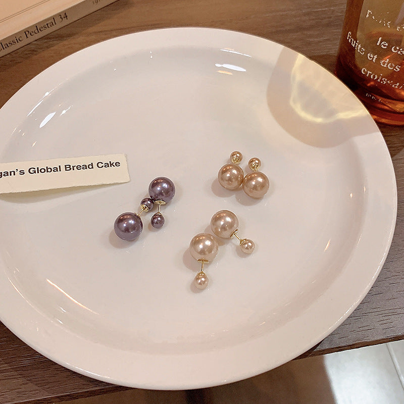 Mens Fashionable Vintage Pearl Stud Earrings