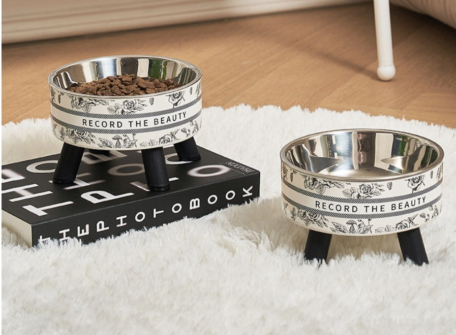 New Product Pet Stainless Steel Feeding Bowl With Neck Protection, High-legged, Anti-slip And Anti-tip Pet Bowl