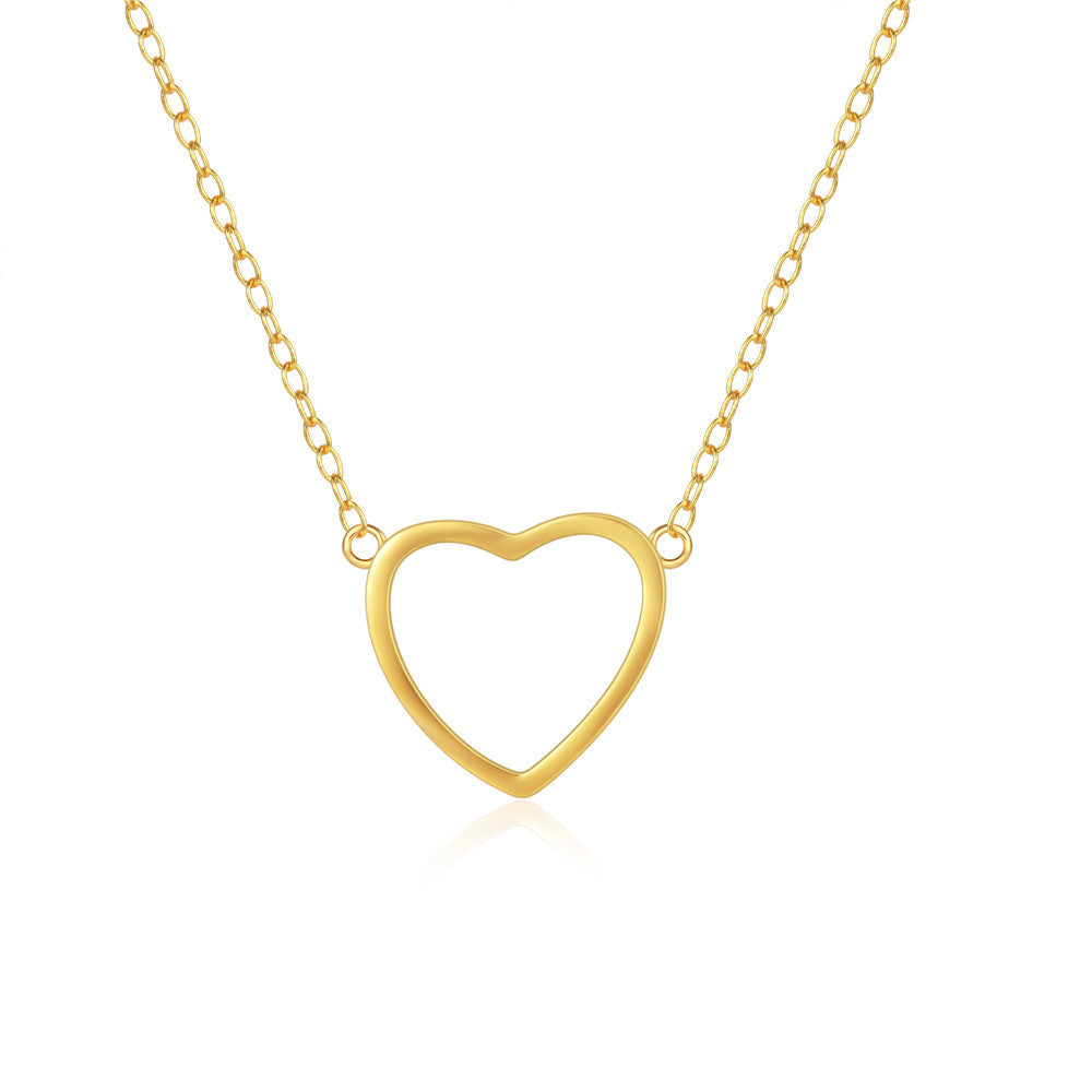 Popular Online Minimalist Hollowed-out Heart Pendant Necklace