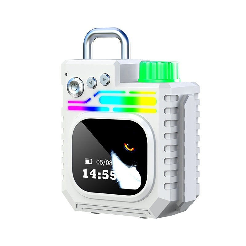 Outdoor Portable Subwoofer Multi-function Color Screen Weather Clock Gift Smart Speaker