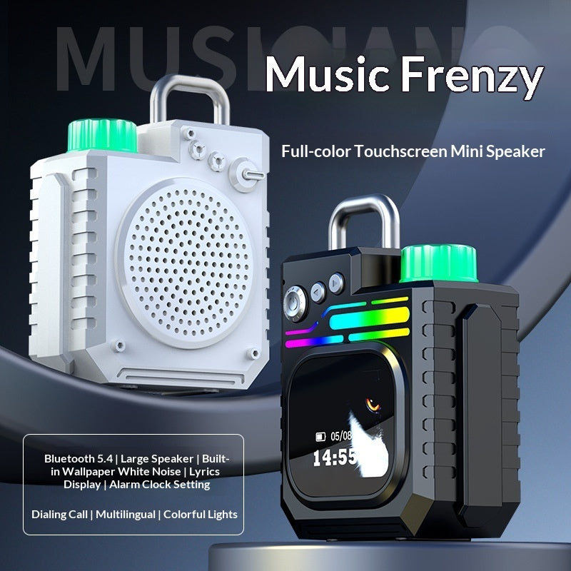 Outdoor Portable Subwoofer Multi-function Color Screen Weather Clock Gift Smart Speaker